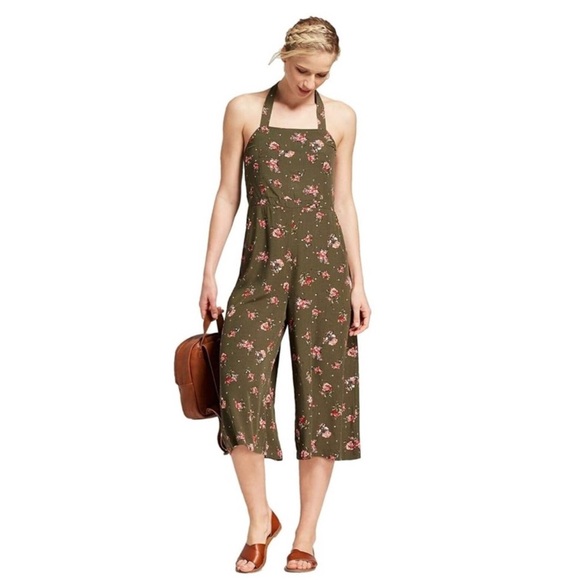023-Xhilaration Floral Green Jumpsuit Size Small - Picture 1 of 5